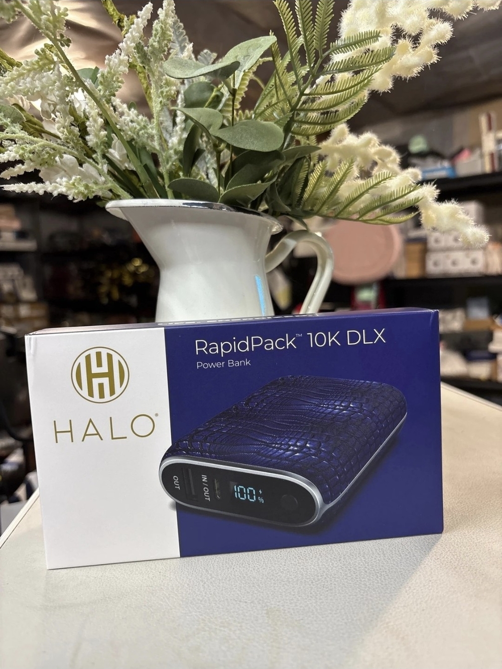 Halo RapidPack 10K DLX Power Bank - Navy Blue with Silver Trim